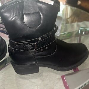 Never worn black ankle,cowboy boots